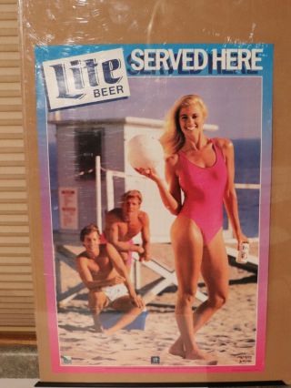 Miller Lite Beer Pro Beach Volleyball Poster - Girl In Swimsuit