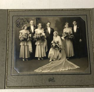 1930 S Vintage Wedding Photo Bride Groom Photograph Portrait Petrik Studio