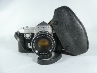 Vintage Konica Autoreflex P 35mm Slr Film Camera Hexanon 52mm 1:1.  8 Lens Case