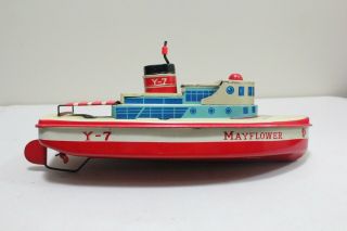 Vintage 1950 /60 ' s Mayflower Y - 7 Tin Toy Tourist Boat,  Yonezawa Made in Japan 2