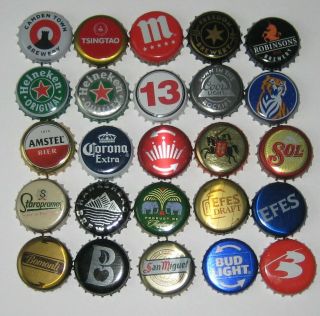 25 Different Lager Beer Bottle Tops Caps Craft Table Top Camden Town Banks Tiger