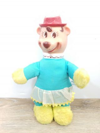 Vintage 1961 Huckleberry Hound Plush Bear By Knickerbocker Toy Co Made In Usa