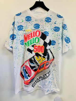 Vintage 80s 90s 92 Nascar Mello Yello 500 North Carolina T - Shirt Size Xl Sports