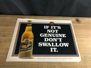 1992 Vintage 9x12 " Print Ad For Miller Draft Beer Don 