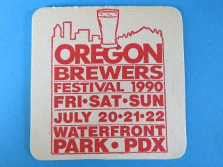 Beer Coaster 1990 Oregon Brewers Festival Waterfront Park,  Portland,  Or