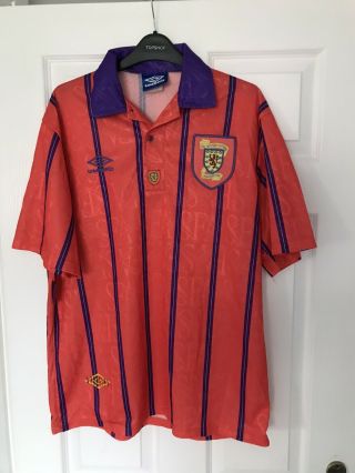 Vintage Scotland Away Football Shirt 1993/94 Umbro Large Classic Soccer Jersey