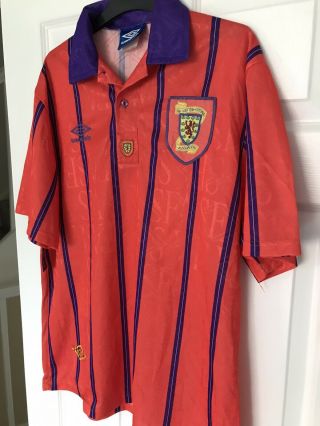 Vintage Scotland Away Football Shirt 1993/94 Umbro Large Classic Soccer Jersey 2