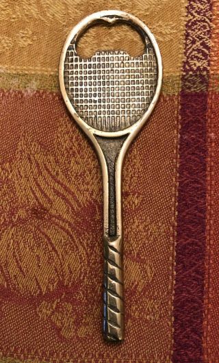 Vintage Tennis Racket Bottle Opener Solid Brass
