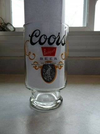 Coors Drinking Glass Banquet - Beer Footed Large 32 - Oz Clear - 7 " Tall - Vtg Collect
