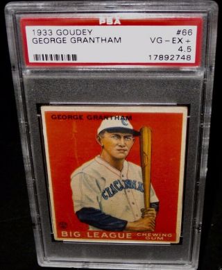 1933 Goudey George Grantham Baseball Card 66 Psa 4.  5 Vg - Ex,  Antique