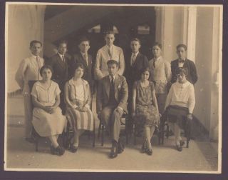 Antique Photo / Group Of Students / De Arteaga / San Juan Puerto Rico 1920 