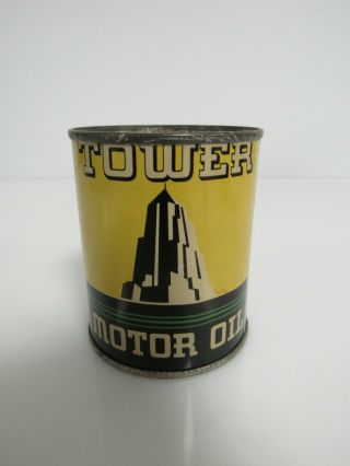 Vintage Tower Gas Motor Oil Can Coin Bank Sb028