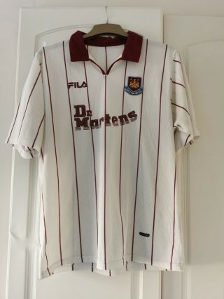 Vintage Large West Ham United 2002 - 2003 Away Football Shirt Fila