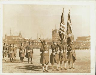 1937 Press Photo Us Marines Of The 6th Regiment On Parade In Shanghai