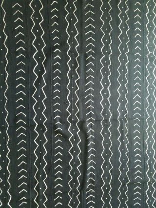 Authentic African Handwoven Black And White Mud Cloth Fabric 63 " By 43 "