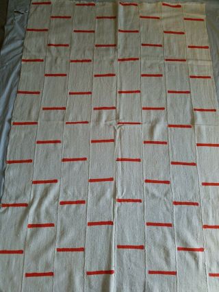 Authentic African Handwoven White/orange Mud Cloth Fabric From Mali Sz 63 By 42 "