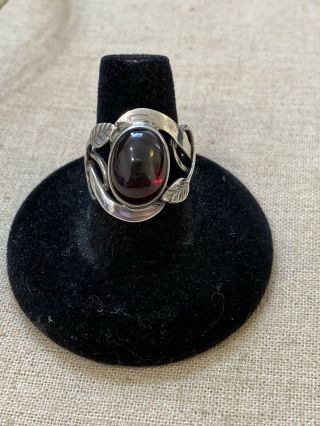Sterling Silver And Ruby Ring By Tom Burns Size 7 Conversation Piece