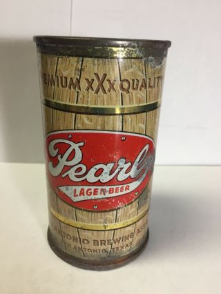 Pearl Lager Flat Top Beer Can.