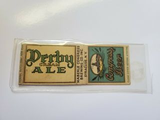 2 Derby Congress Beer Haberle Beer Matchbook Cover Syracuse York Ny