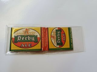 Full Unstruck Derby Cream Ale Haberle Beer Matchbook Cover Syracuse York Ny
