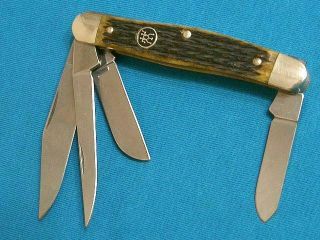 Vintage Ja Henckels Solingen Germany Bone 4blade Stockman Knife Knives Folding