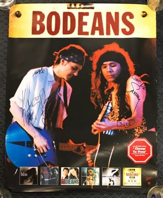 Vintage Bodeans 1995 Promo Tour Poster Autographed / Signed By Band Promo