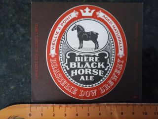 1 Beer Label - Black Horse Ale - Dow Du Québec - Montreal - Canada