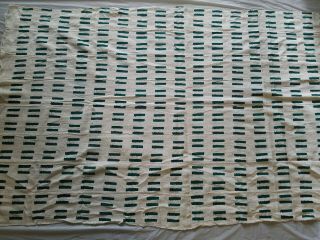 Authentic African Handwoven White/green Mud Cloth Fabric From Mali Sz 66 " By 39 "