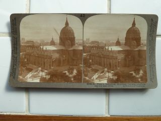 Old Rare Stereoview Photo - - St.  Peter,  S Cathedral Montreal Quebec Canada