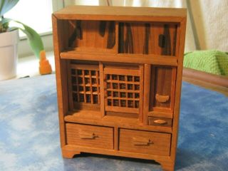 Vintage Miniature Handmade Wood Tansu Cabinet Hina Doll Girl 