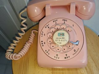 I T T Rotary Dial Telephone Pink Vintage Caller For Table Or Desk