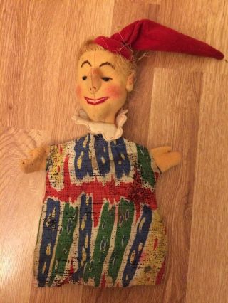 Vintage Germany Toy 1950s - 60s Kersa Jester Hand Puppet Punch & Judy