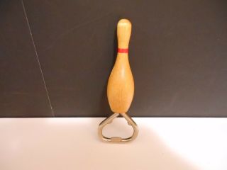 Wooden Bowling Pin Bottle Opener