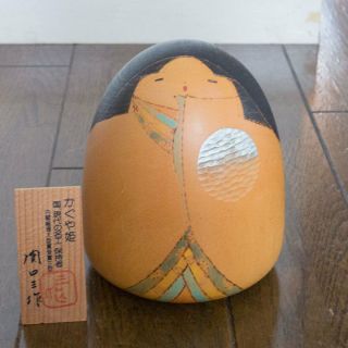 Japanese Sosaku Kokeshi Doll By Sansaku Sekiguchi 4 3/4inch (12cm)