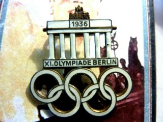 Vintage 1936 Berlin Olympic Games Enamel Pin Badge Germany Pre Ww2