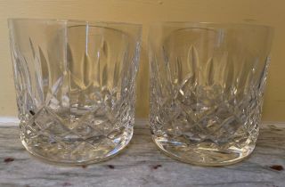 2 - Vtg Waterford Crystal Lismore 9 Oz.  Old Fashioned Whiskey Glass 3 3/8 "