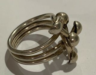 Vintage Sterling Silver 925 Jester Crown Ring Size 5.  5 2