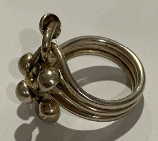Vintage Sterling Silver 925 Jester Crown Ring Size 5.  5 3