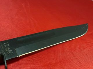 Vintage USMC KA - BAR Fighting Knife OLEAN NY Kabar,  Sheath 3