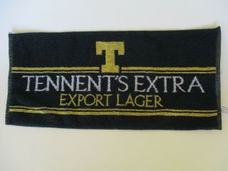 Vintage Tennent’s Extra Lager Export Advertising Terrycloth Bar Pub Towel 18 "