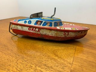 Tin Wind - Up/friction Boat Gale 53 S - 302 Made In Japan