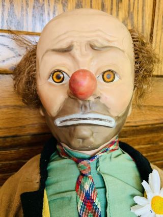 Vintage Emmett Kelly 20 " Willie The Clown Hobo Doll