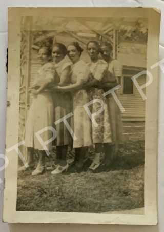 Vintage Snapshot Photo African American Women Well - Dressed Sorority Pose 1930s