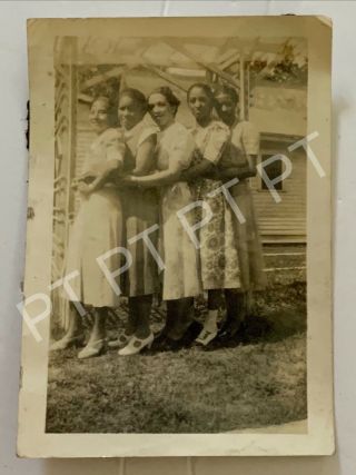 Vintage Snapshot Photo African American Women Well - Dressed Sorority Pose 1930s 3
