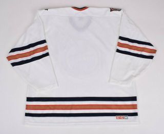 Vintage 90s Edmonton Oilers CCM Center Ice Maska White Blank Hockey Jersey XL 2