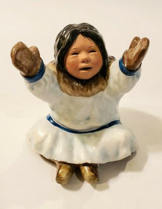 Vintage 1991 C.  Alan Johnson " Nellie " Alaskan Eskimo Child Girl Figurine Ag146