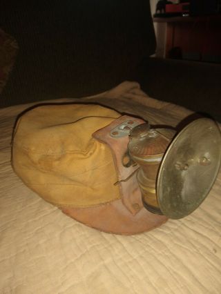 Vintage Miners Snap Back Ball Cap Hat And Auto Lite Carbide Lamp Lantern