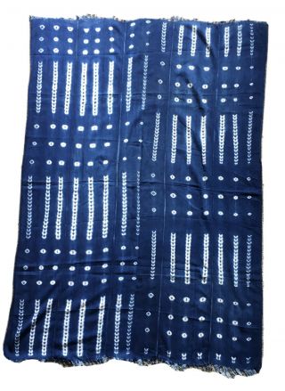 Mudcloth Throw Blanket,  Vintage African Indigo Textiles