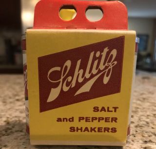 Vintage Schlitz Beer Can Salt & Pepper Shakers With Box Very Rare