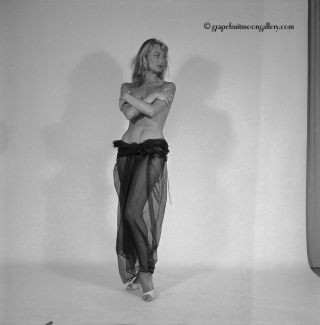 Vintage Bunny Yeager 1960s Camera Negative Topless Blonde Studio Body Study
